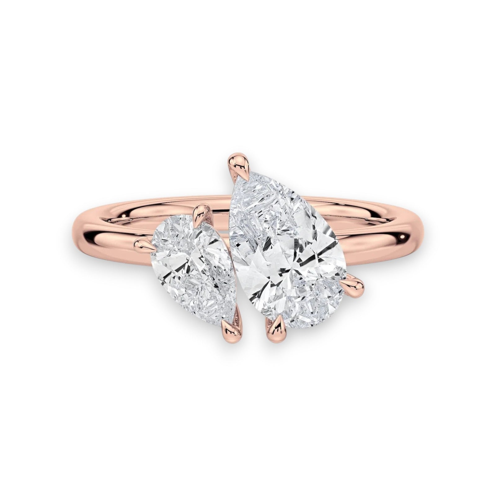 Josie – Pear Shape Toi Et Moi Ring Rose Gold