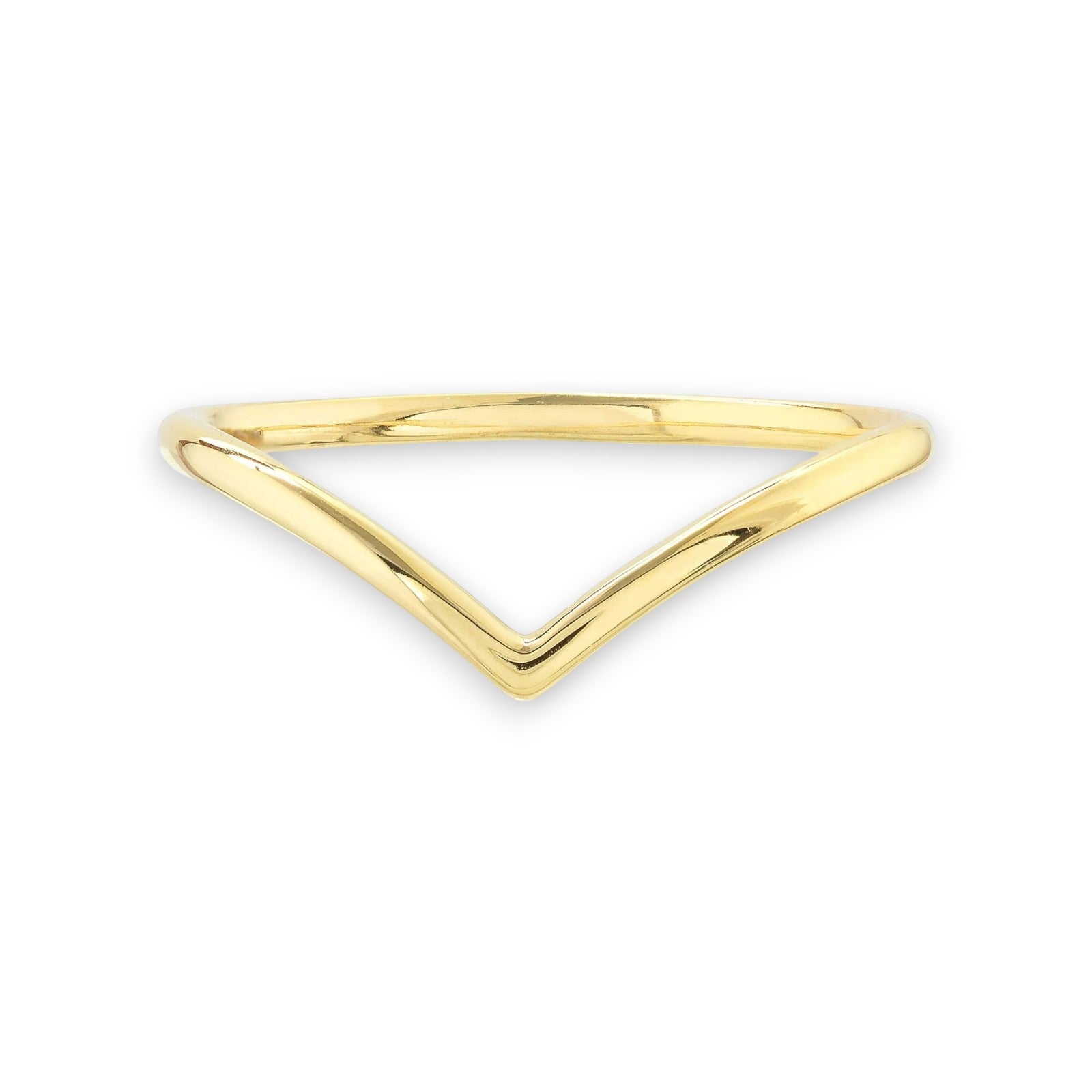 Plain curved wedding ring band in solid gold by Nura Lab – minimalist design perfect for stacking.