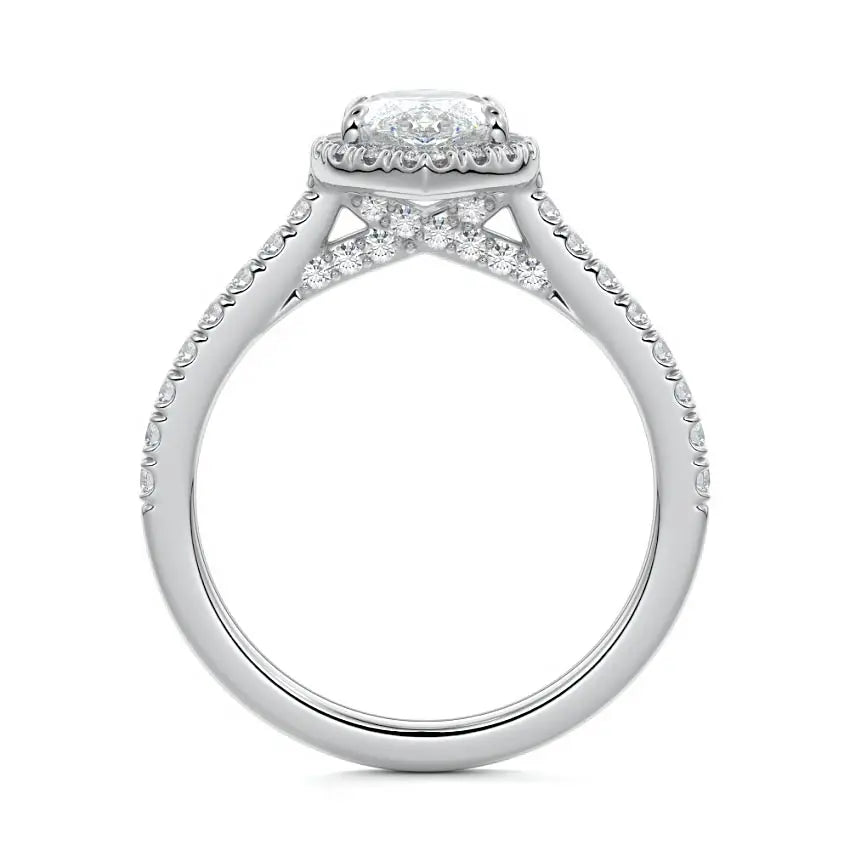 Ivy - Marquise Halo Engagement Ring 18K Gold & Platinum
