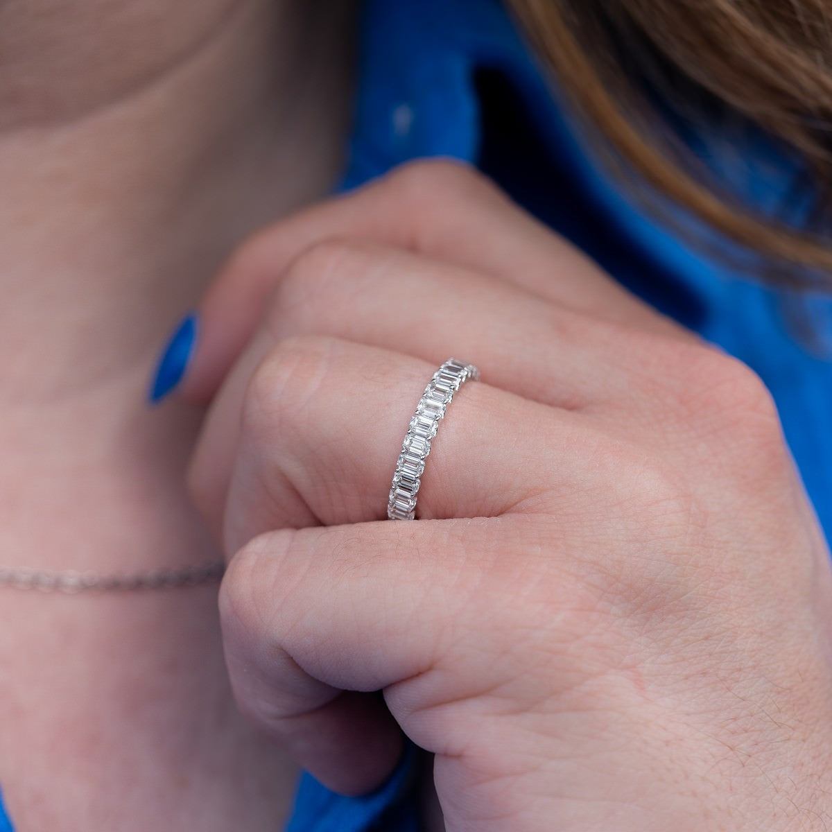 2 Carat Emerald Eternity Anniversary Band
