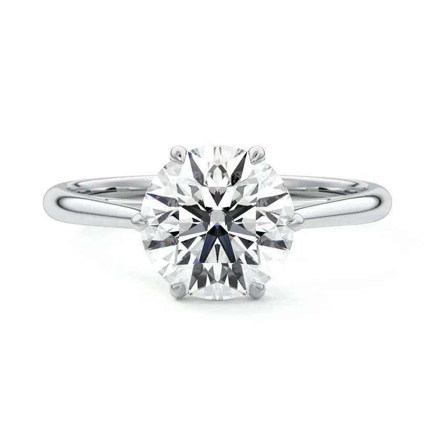 White Gold - Luana Tapered Solitaire Diamond Engagement Ring Novita Australia
