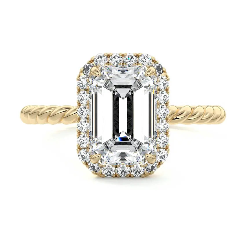 Giane - Halo Twisted Rope Engagement Ring