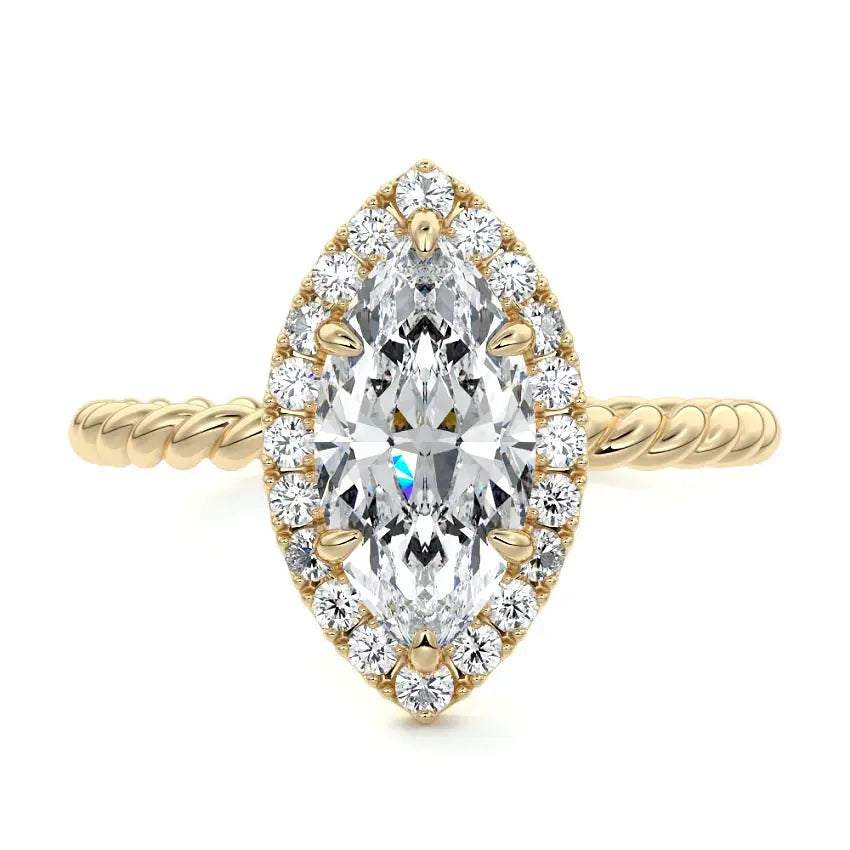 Giane - Halo Twisted Rope Engagement Ring