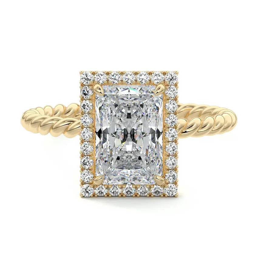 Giane - Halo Twisted Rope Engagement Ring