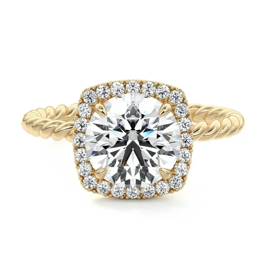Giane - Halo Twisted Rope Engagement Ring