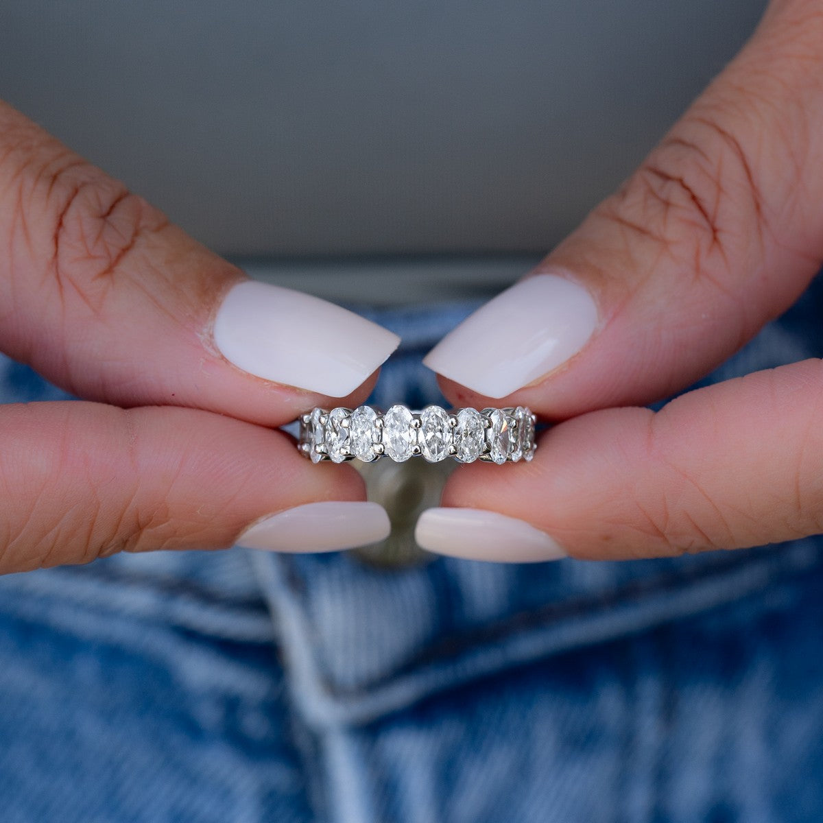 5 Carat Oval Eternity Anniversary Band