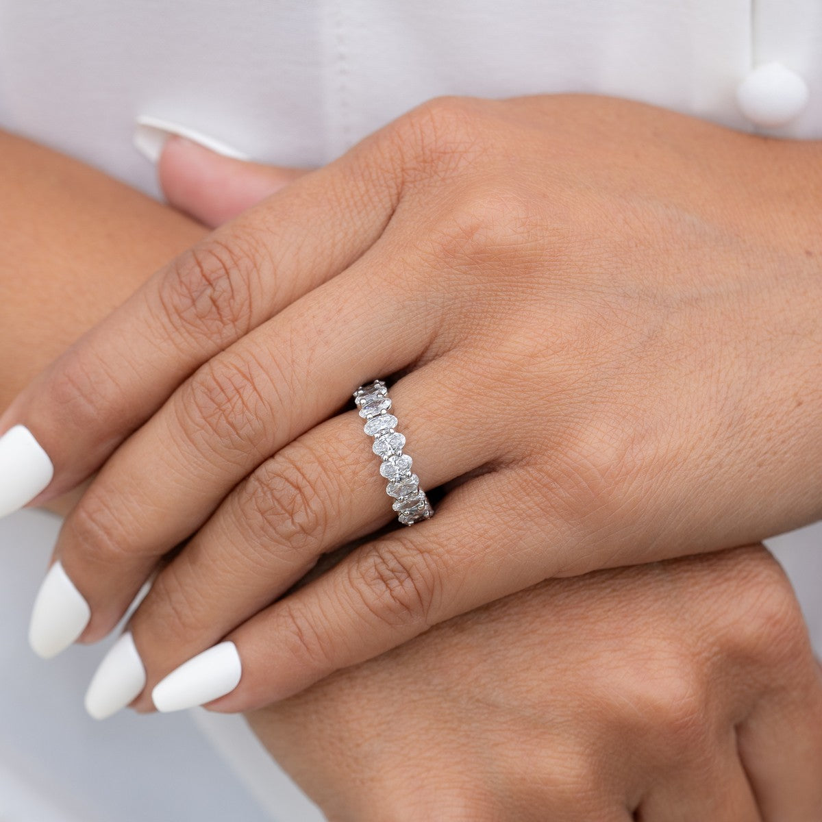 5 Carat Oval Eternity Anniversary Band