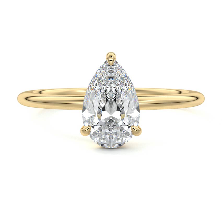 pear cut solitaire engagement ring white gold New Zealand