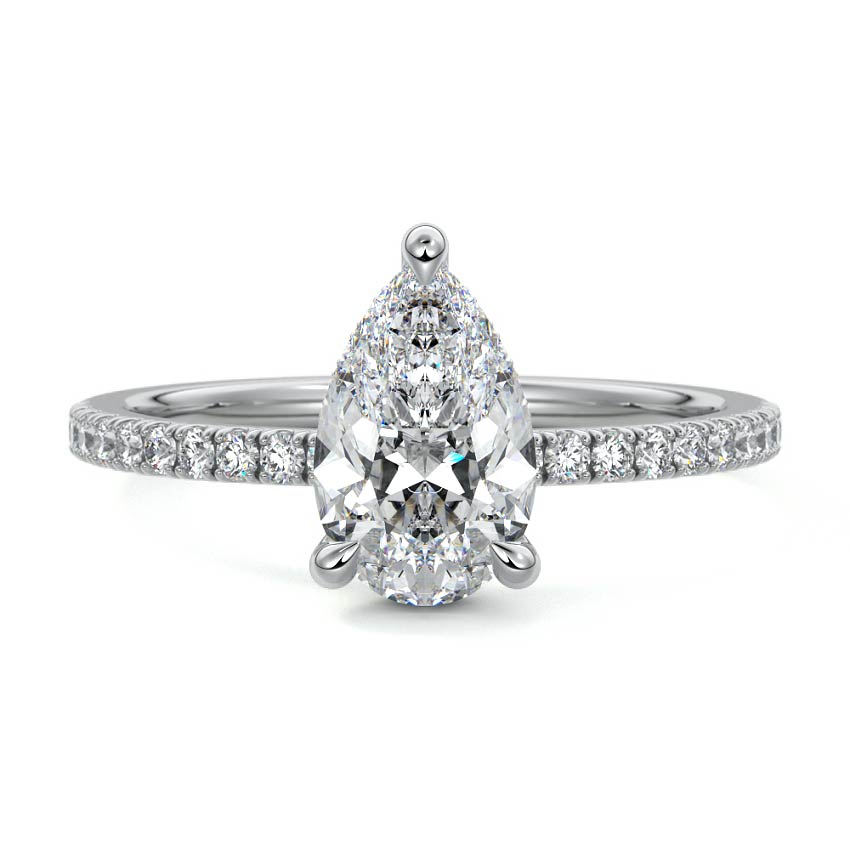 Sienna - Pavé Pear Shape Engagement Ring in Gold