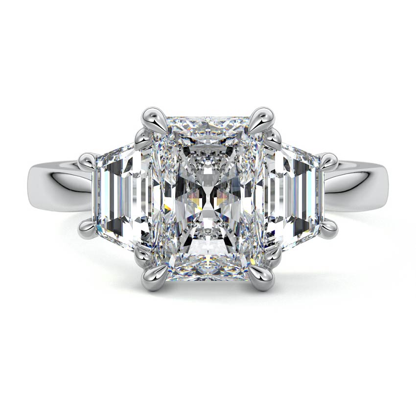 Zoe - Three Stone Radiant Cut Engagement Ring