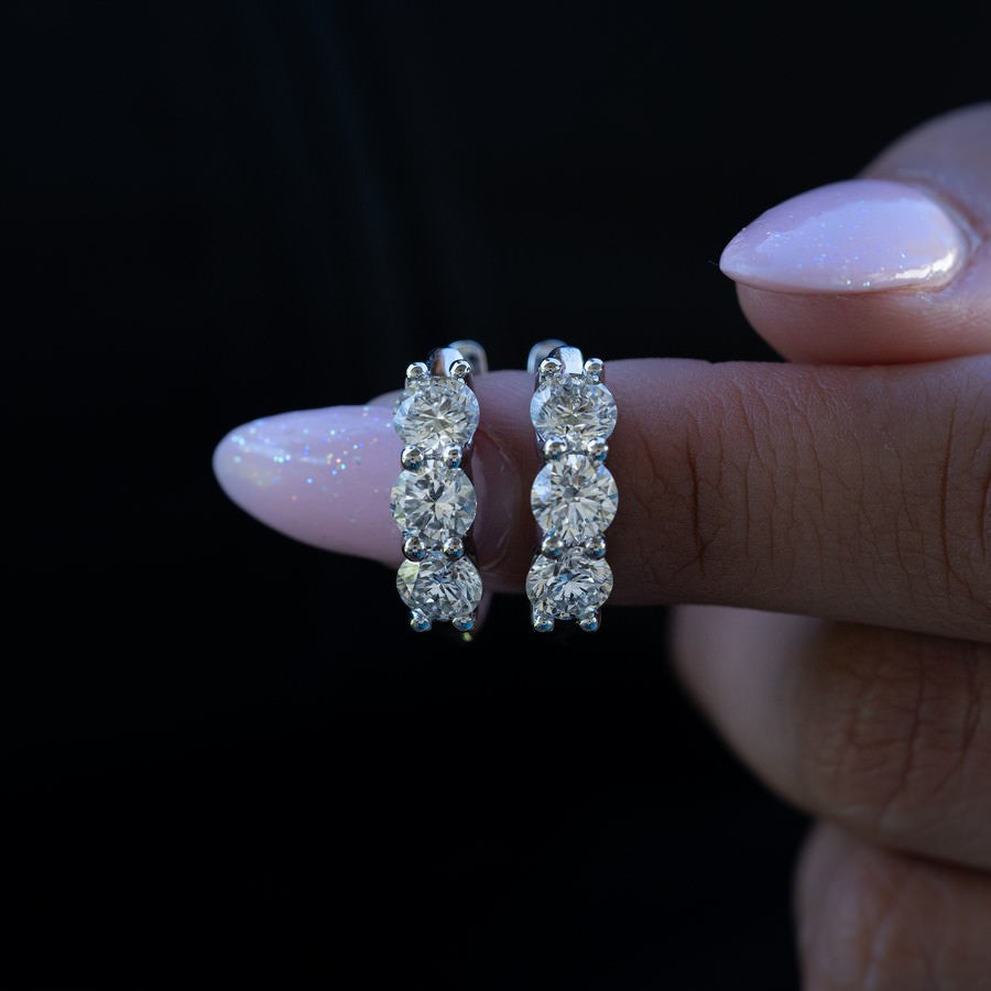 3ct Trilogy Lab-Grown Diamond Earrings 14K Gold