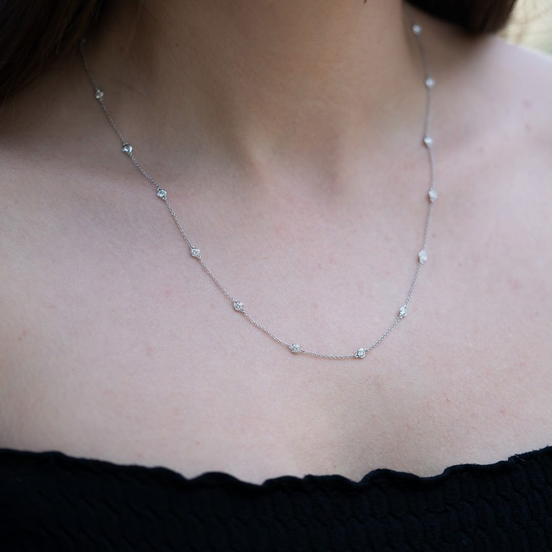 1 Carat Diamonds by the Yard Necklace 14K Gold