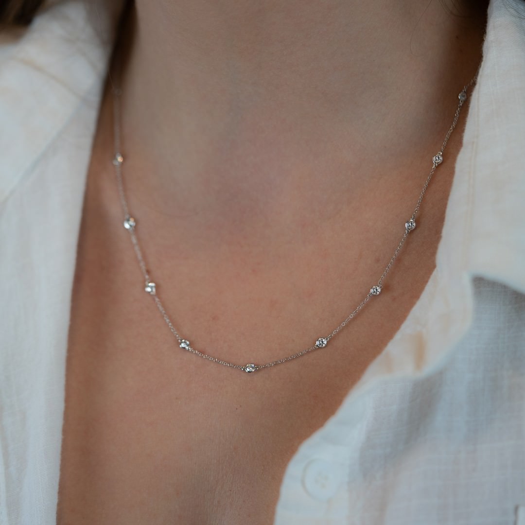 1 Carat Diamonds by the Yard Necklace 14K Gold