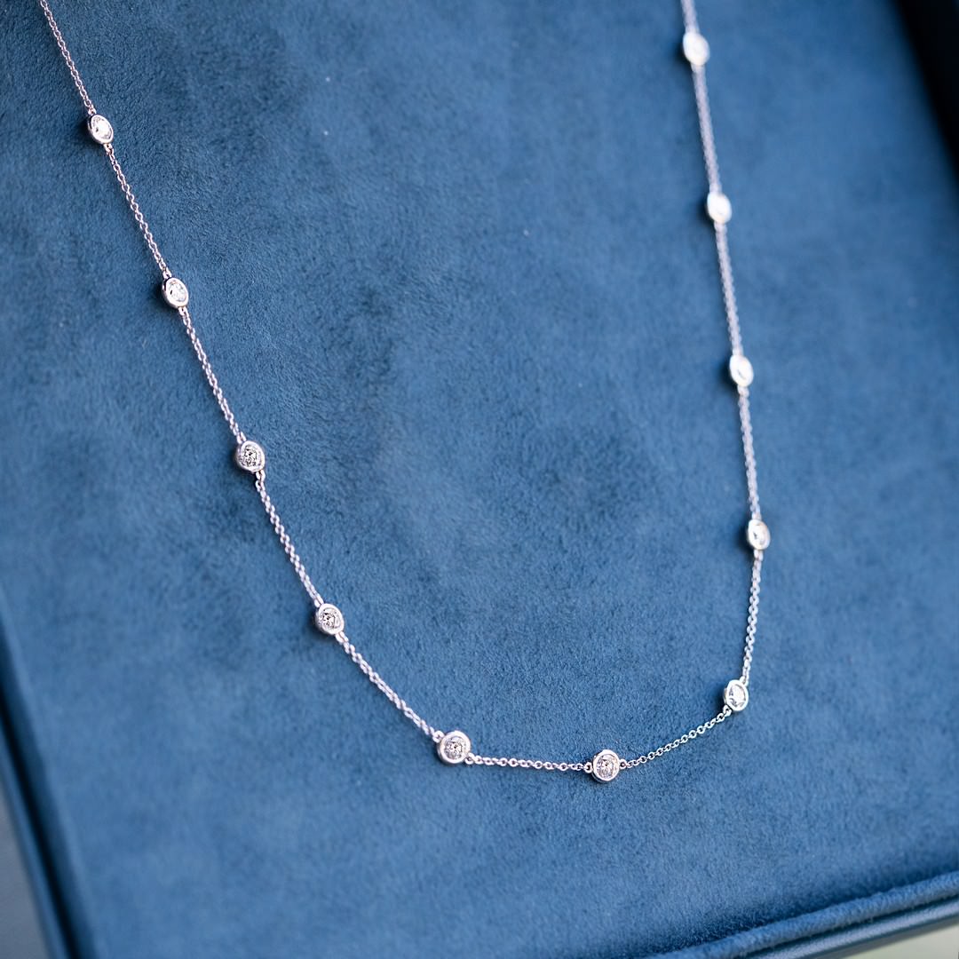 2 Carat Diamonds by the Yard Necklace 14K Gold