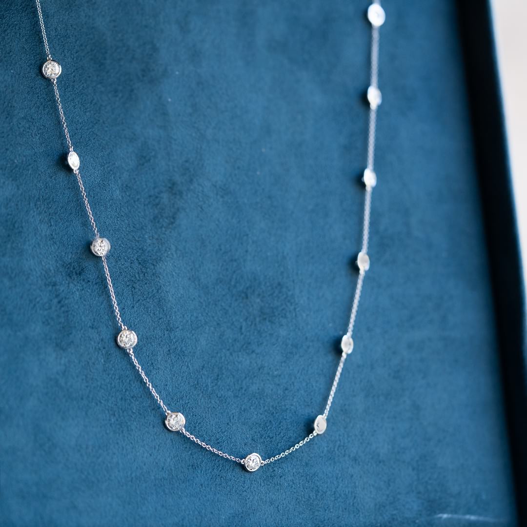 4 Carat Diamonds by the Yard Necklace 14K Gold