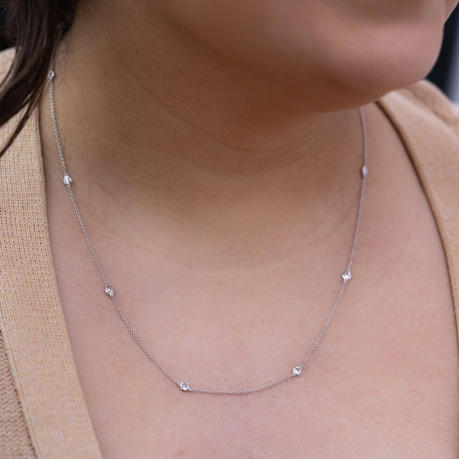 0.50 Carat Diamonds by the Yard Necklace 14K Gold