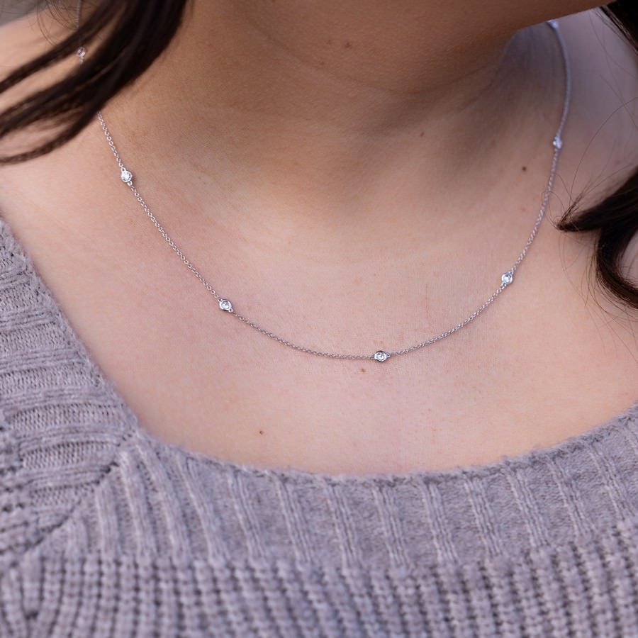 0.50 Carat Diamonds by the Yard Necklace 14K Gold