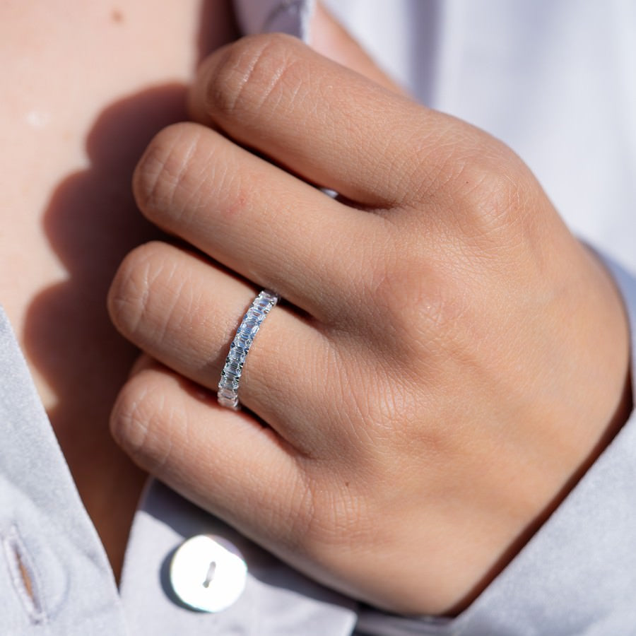2.5 Carat Emerald Eternity Anniversary Band