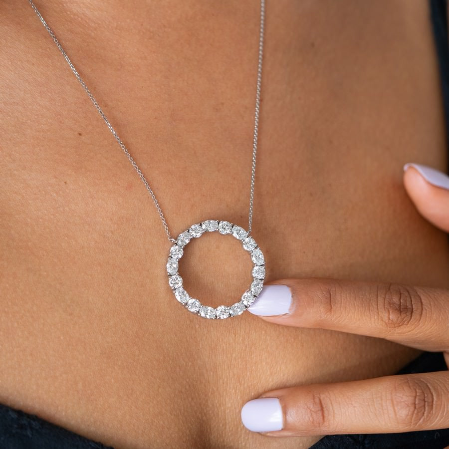 4.5CT Unity Circle Necklace – Round & Oval
