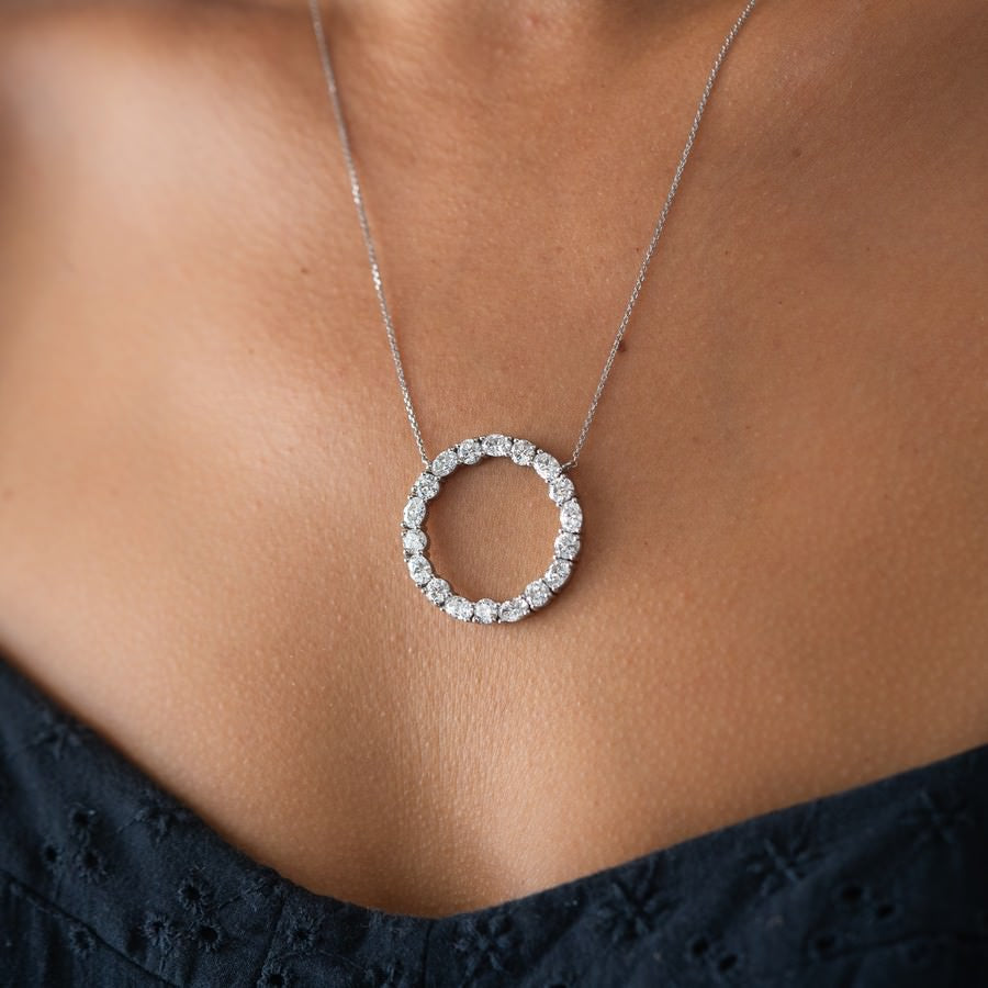 4.5CT Unity Circle Necklace – Round & Oval