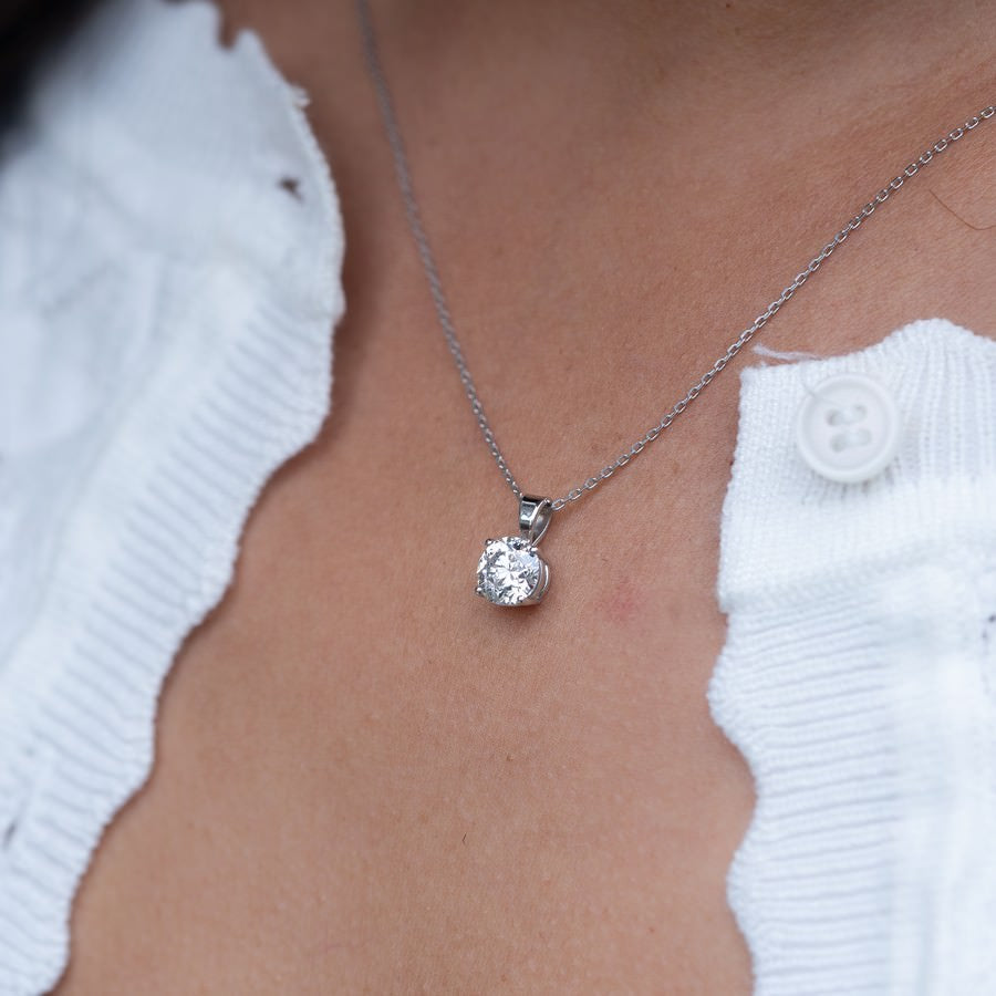 1.50 Carat Solitaire Diamond Pendant Necklace