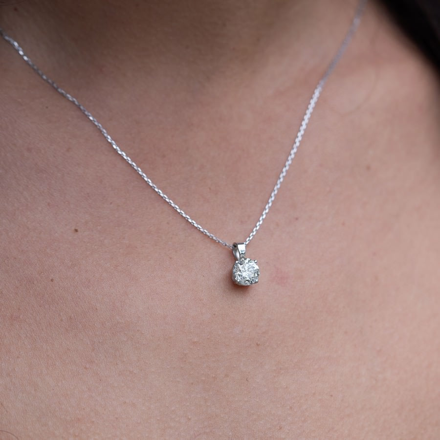 1.50 Carat Solitaire Diamond Pendant Necklace