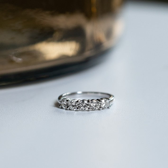 1 Carat Round 5-Stone Anniversary Band Ring