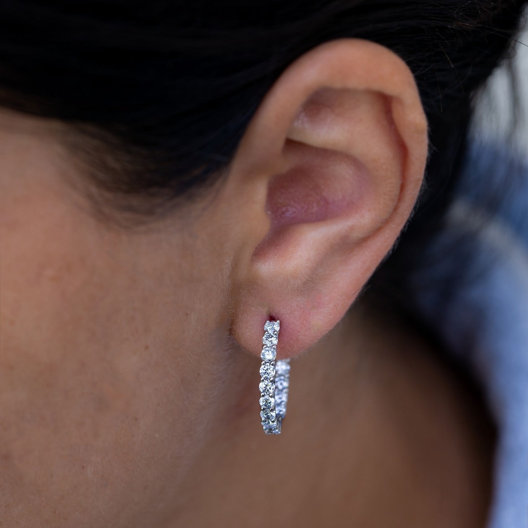 2 Carat Lab-Diamond 15mm Huggie Earrings