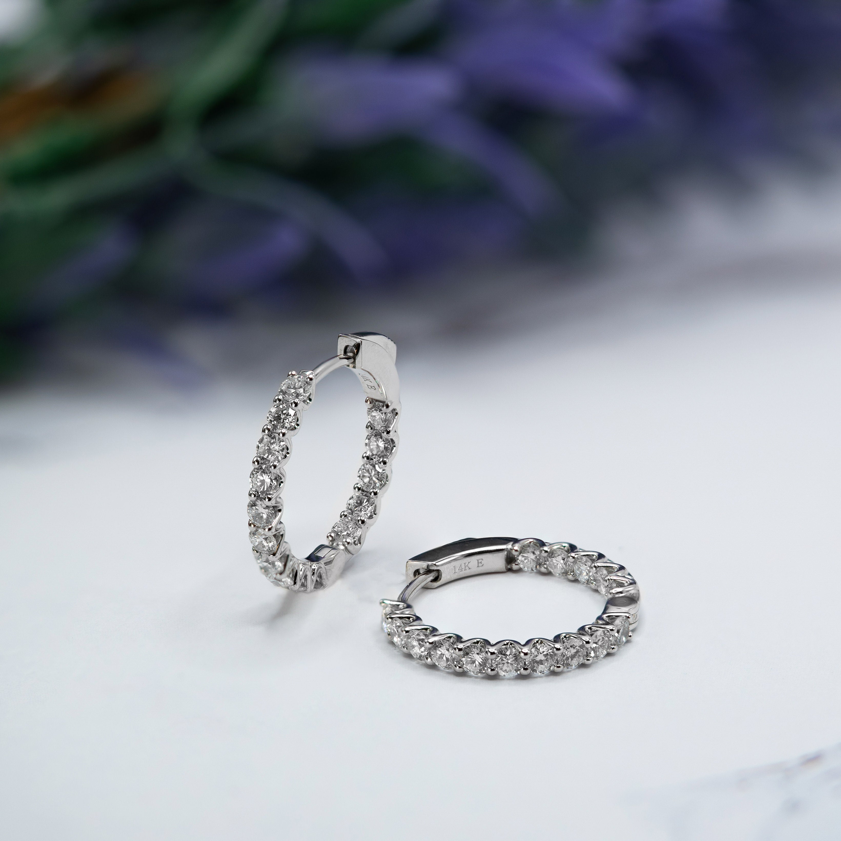 2 Carat Lab-Diamond 15mm Huggie Earrings