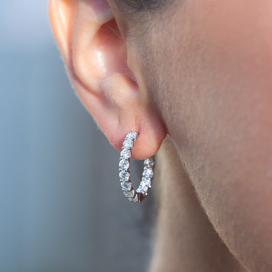 2.5 Carat Lab-Diamond 15mm Huggie Earrings