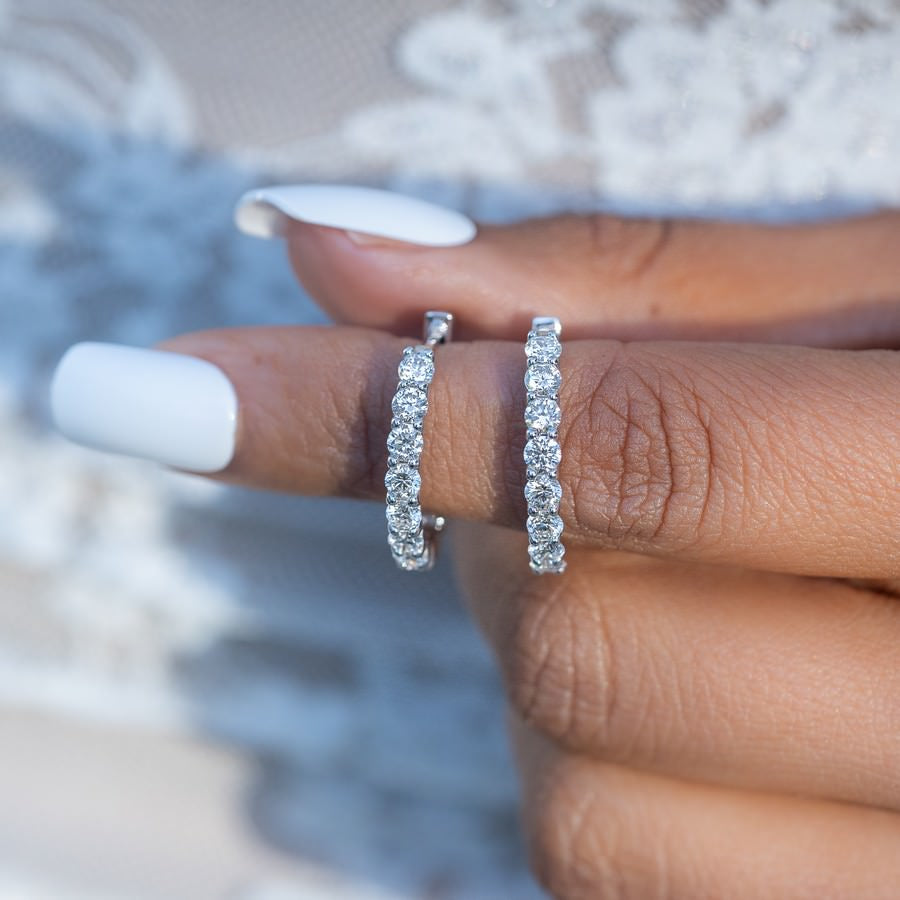 2.5 Carat Lab-Diamond 15mm Huggie Earrings