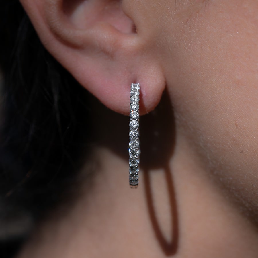 2.5 Carat Lab-Created Diamond Huggie Earrings 23.5 mm