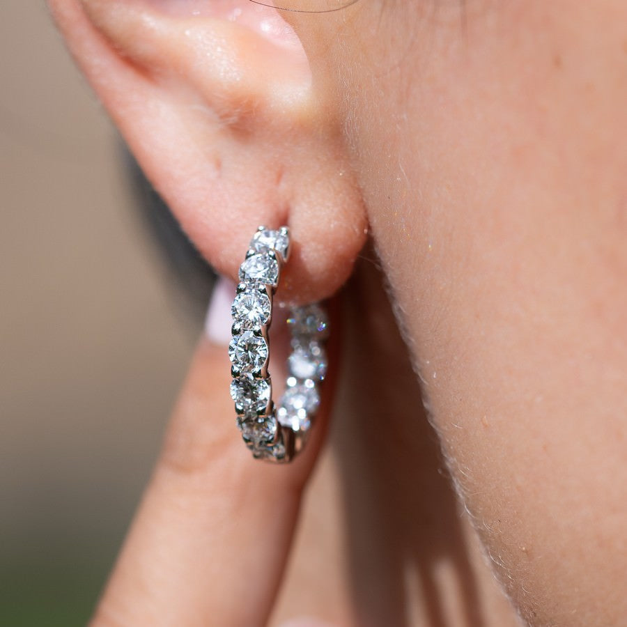 3.5 Carat Lab-Diamond 15mm Huggie Earrings