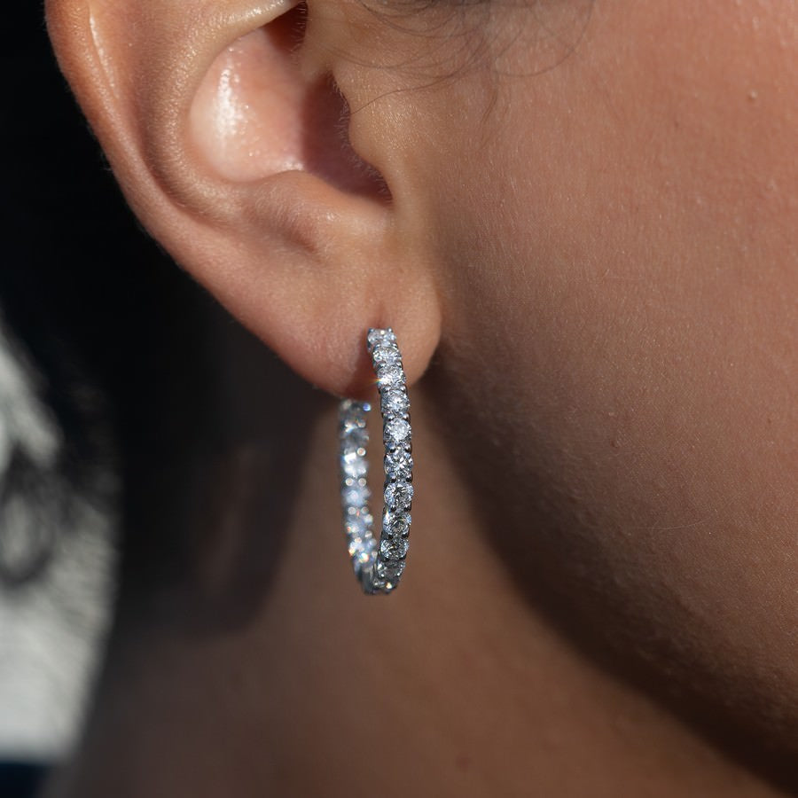 4 Carat Lab-Created Diamond Huggie Earrings 23.5 mm