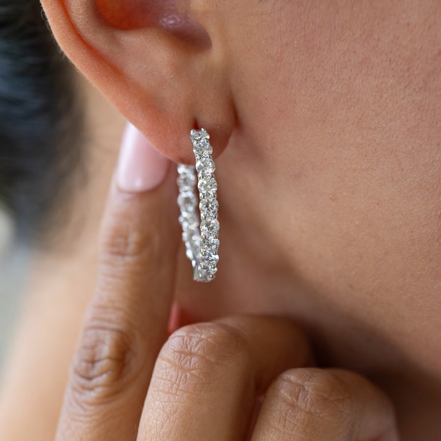 5 Carat Lab-Created Diamond Huggie Earrings 23.5 mm