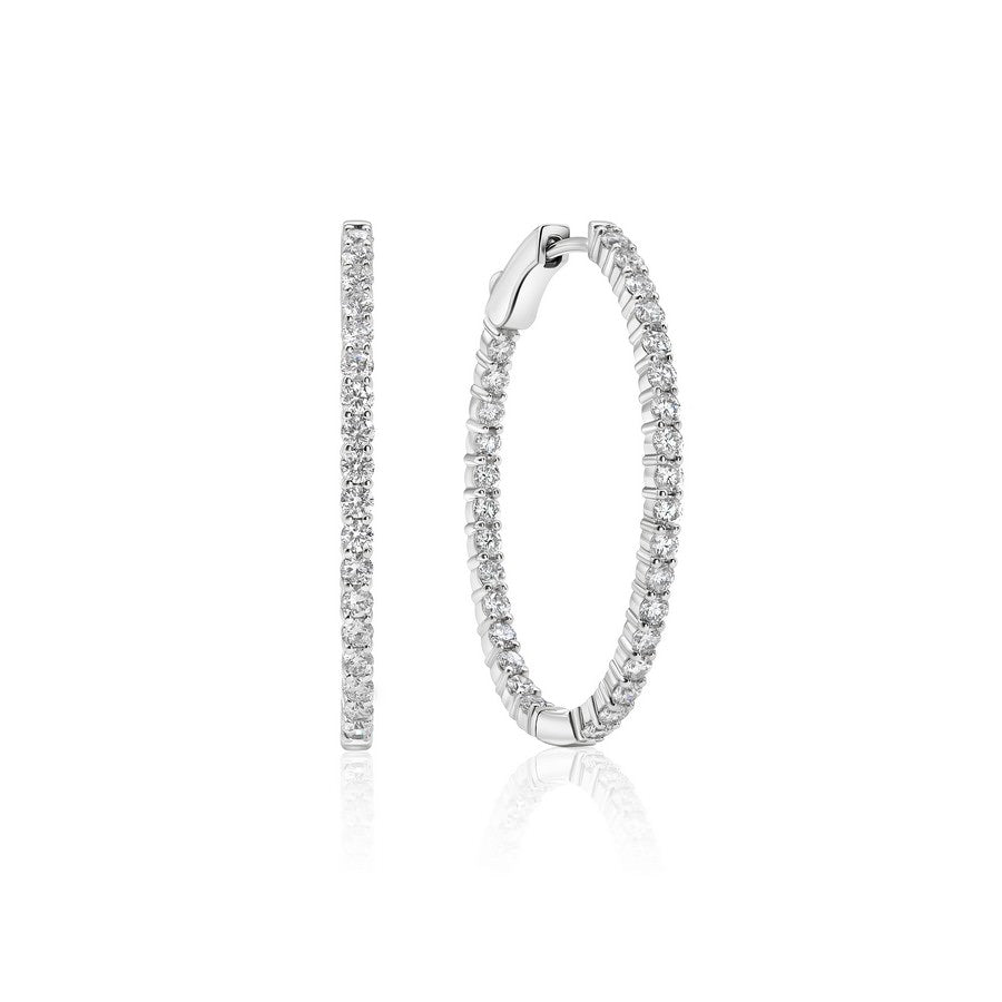 2 Carat Lab Diamond Large Hoops Earrings