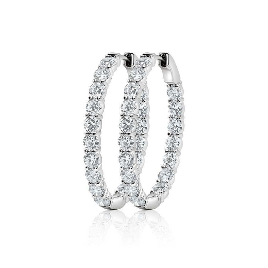 6 Carat Lab Diamond Large Hoops Earrings