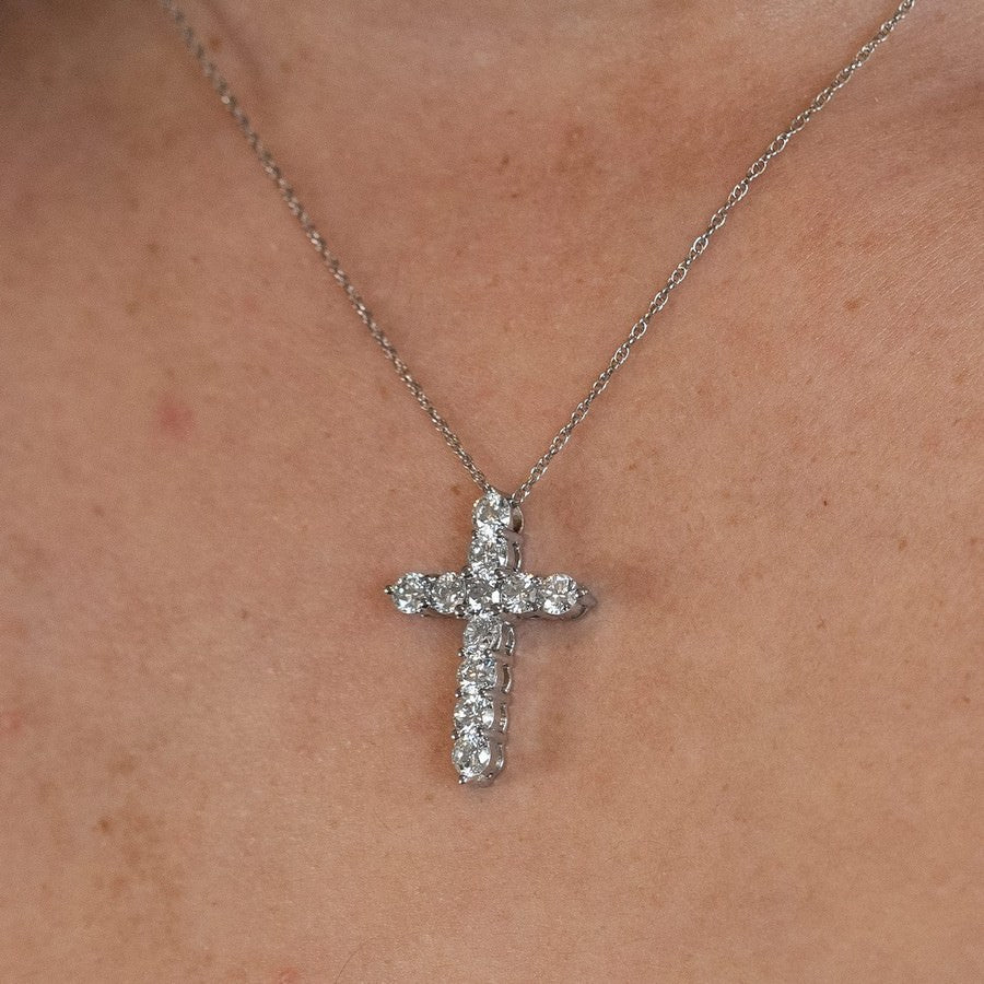 2.5 Carat Cross Diamond Pendant Lab-Grown Necklace