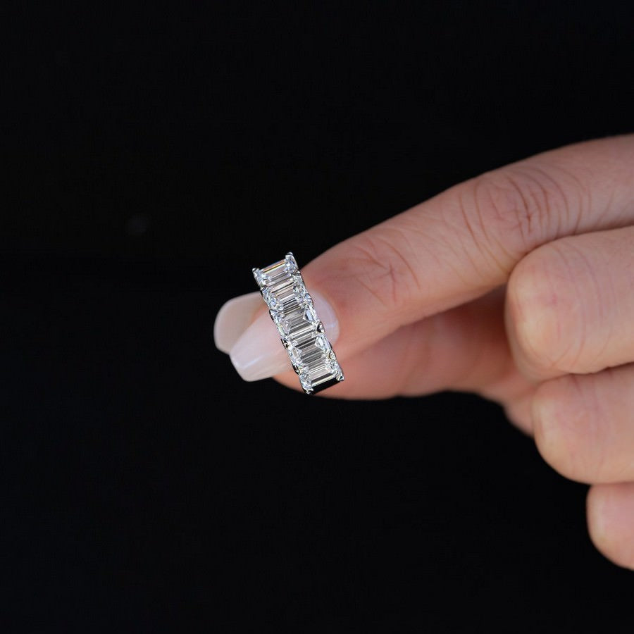 5 Carat Emerald Five Stone Anniversary Band