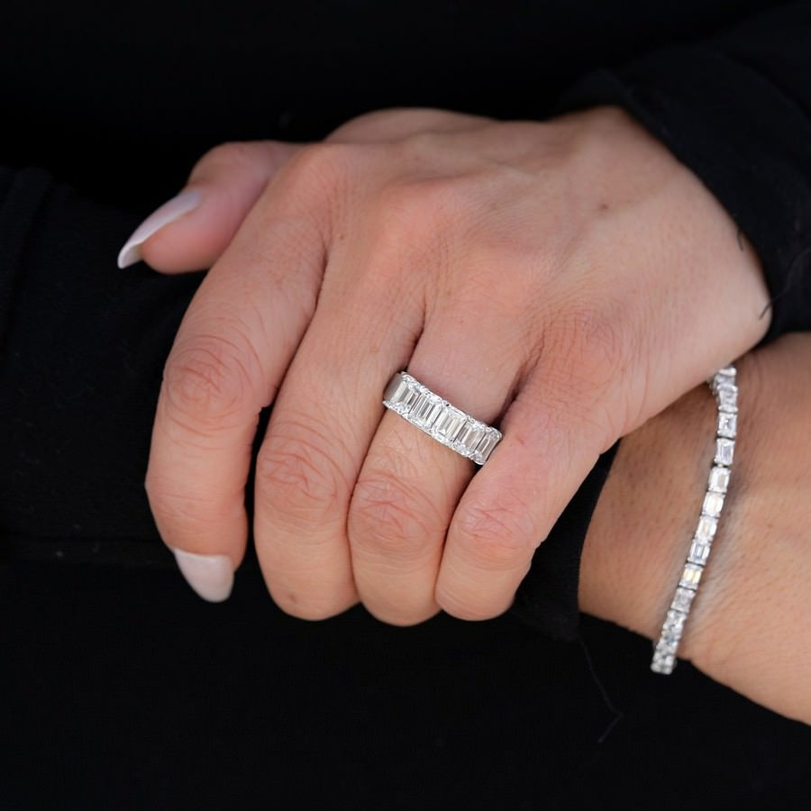 5 Carat Emerald Five Stone Anniversary Band
