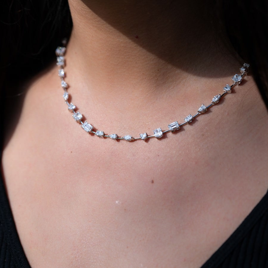 15 Carat Lab-Grown Diamond Multi-Shape Tennis Necklace