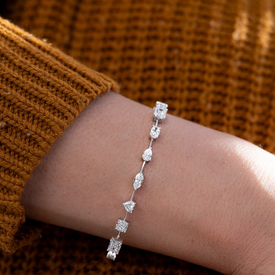 10 Carat Lab-Created Multi-Shape Tennis Bracelet