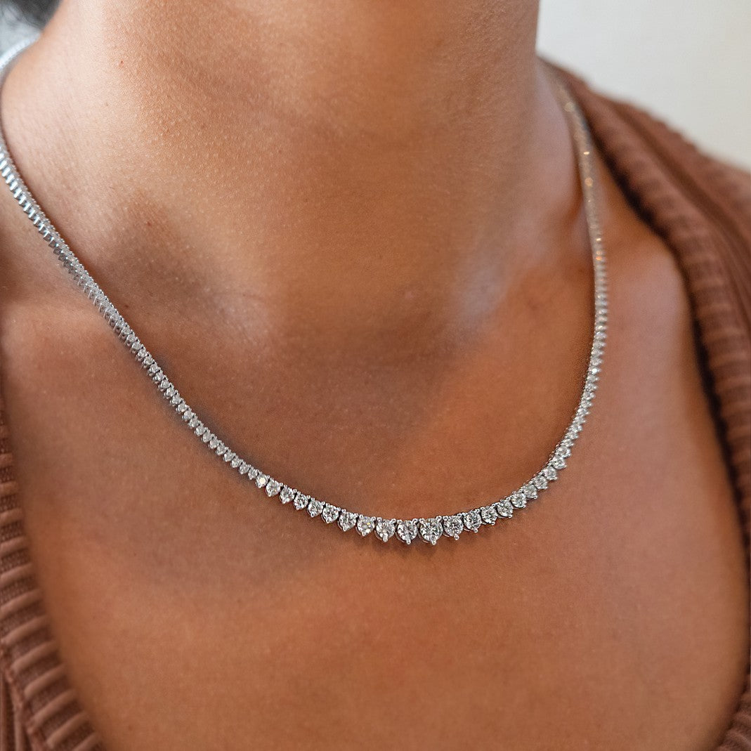 5 Carat Riviera Lab-Grown 3-Prong Diamond Necklace