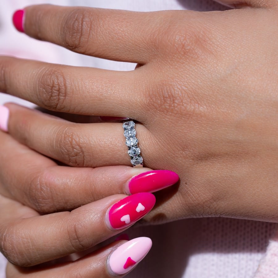 1.20 Carat Oval 5-Stone Anniversary Band Ring