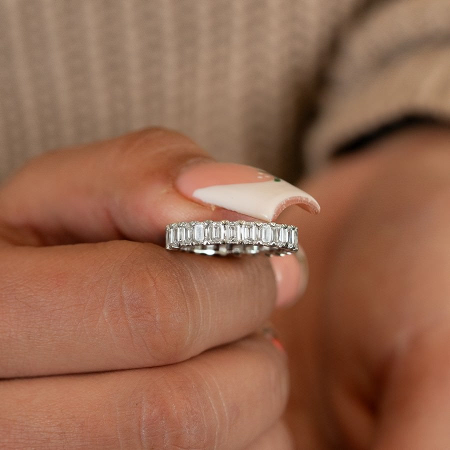 3 Carat Emerald Eternity Anniversary Band