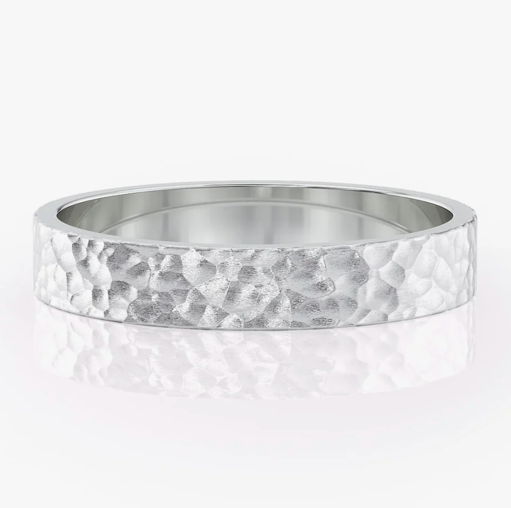 Hammered Men’s Engagement Ring | 9K & 18K Gold / Platinum