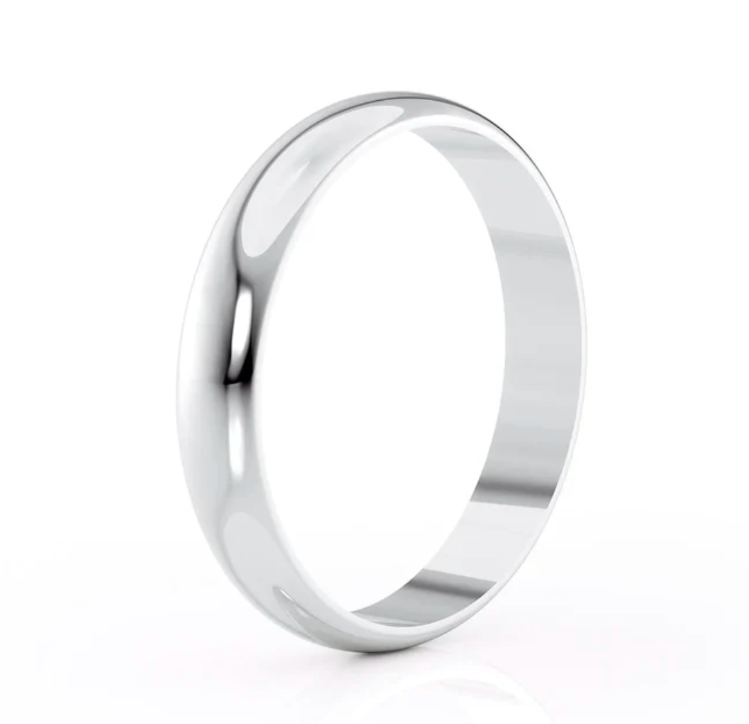 Nura Lab men’s wedding ring plain band in platinum