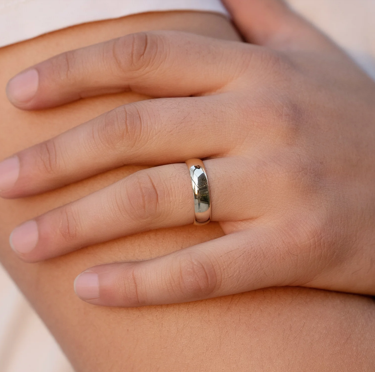 Men’s Wedding Band | White, Yellow & Rose Gold – Nura Lab