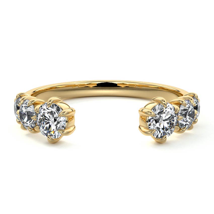 Unique women’s wedding band ring with open space – sits flush with engagement ring – Nura Lab New Zealand