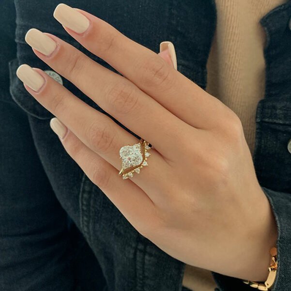 Emily Star 0.90CT Moissanite Wedding Band - Raphana Jewellery